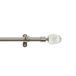Royale Window Curtain Rods by Achim | Crystal Acorn Finial with Adjustable Metal